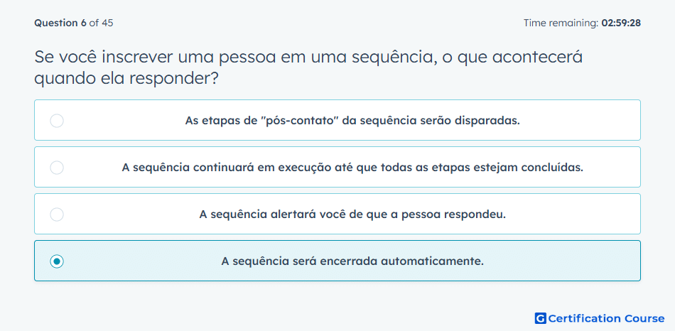 Se voce inscrever uma pessoa em uma sequencia o que acontecera quando ela responder