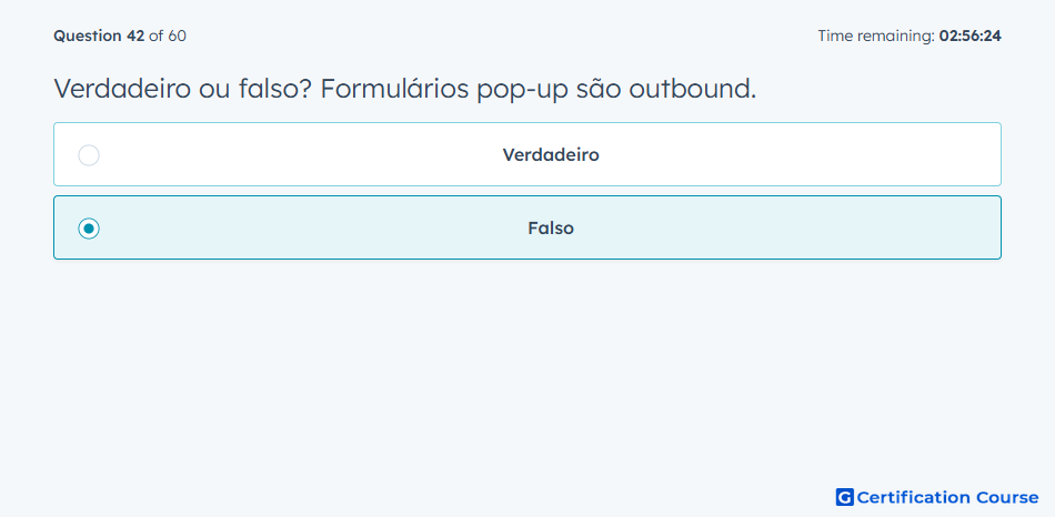Verdadeiro ou falso Formularios pop up sao outbound