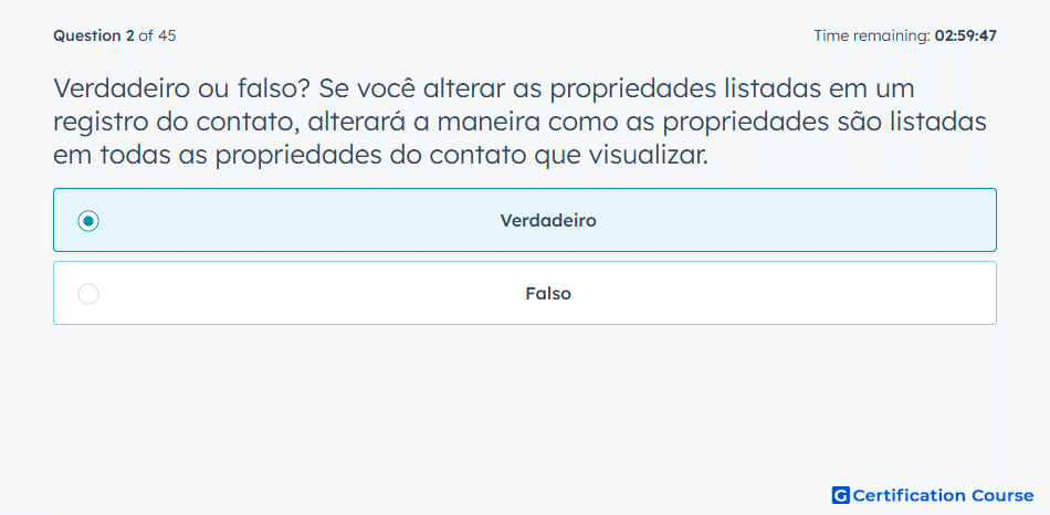 Verdadeiro ou falso Se voce alterar as propriedades listadas em um registro do contato alterara a maneira como as propriedades sao