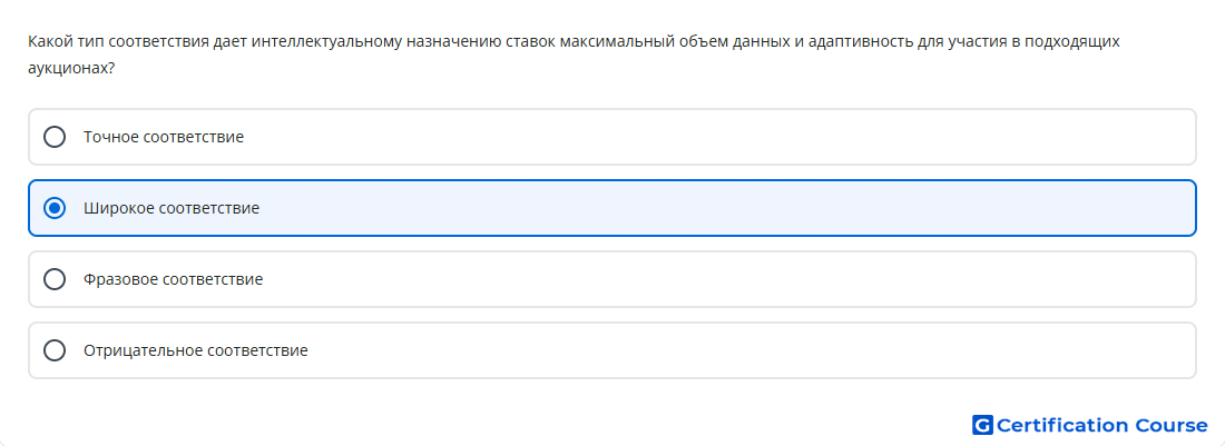 Какой тип соответствия дает интеллектуальному назн