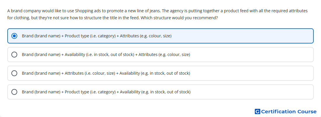A brand company would like to use Shopping ads to