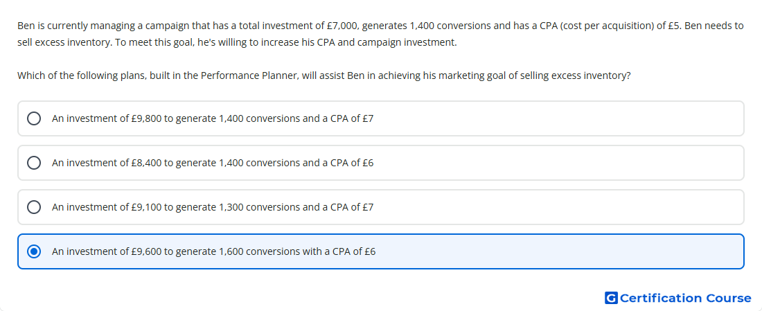 Ben is currently managing a campaign that has a to