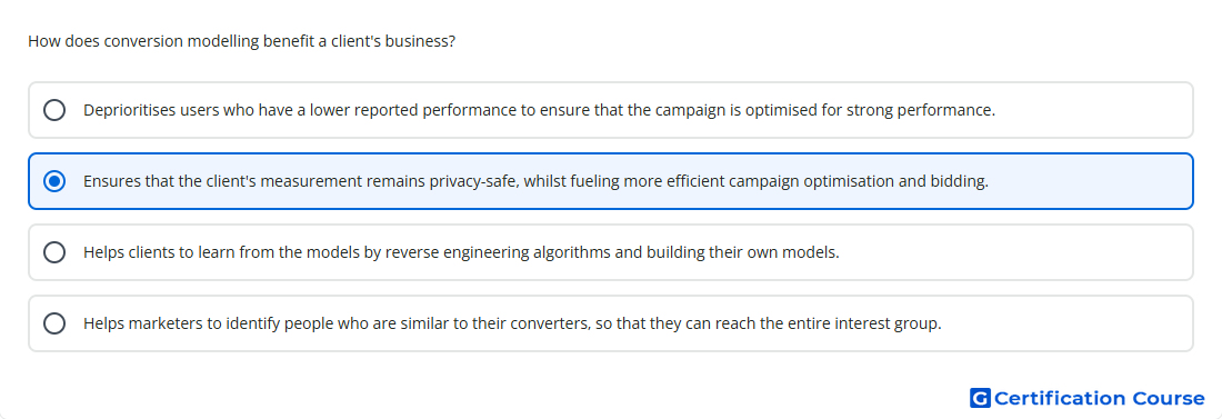 How does conversion modelling benefit a client s b