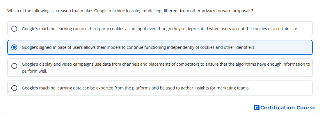 Which of the following is a reason that makes Goog