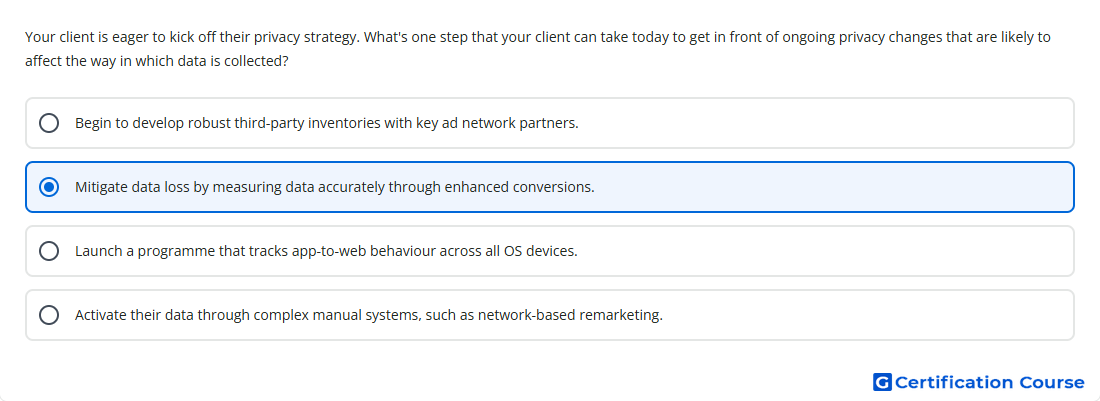 Your client is eager to kick off their privacy str