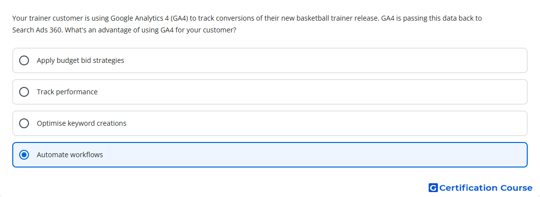 Your trainer customer is using Google Analytics 4