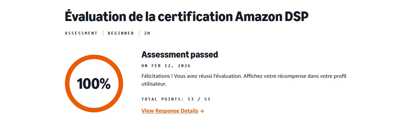 evaluation de la certification amazon dsp