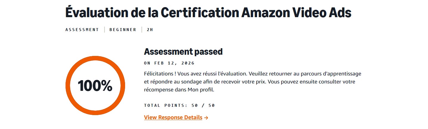 evaluation de la certification amazon video ads