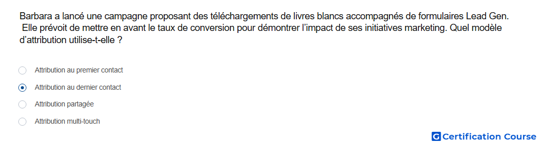Barbara a lance une campagne proposant des telechargements de livres blancs accompagnes de formulaires Lead Gen Elle prevoit de me