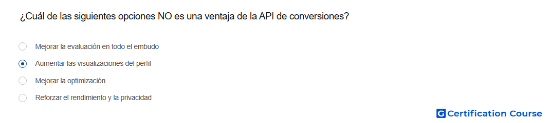 Cual de las siguientes opciones NO es una ventaja de la API de conversiones