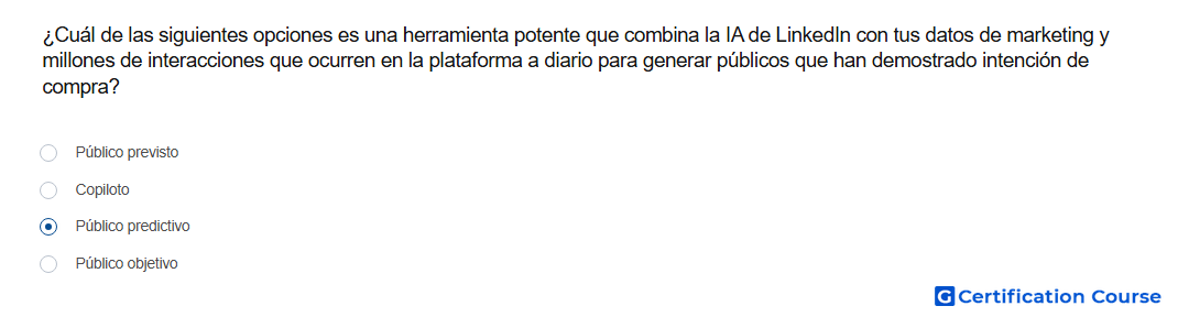 Cual de las siguientes opciones es una herramienta potente que combina la IA de LinkedIn con tus datos de marketing y millones de
