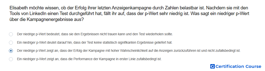 Elisabeth mochte wissen ob der Erfolg ihrer letzten Anzeigenkampagne durch Zahlen belastbar ist Nachdem sie mit den Tools von Link