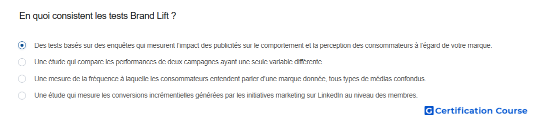 En quoi consistent les tests Brand Lift