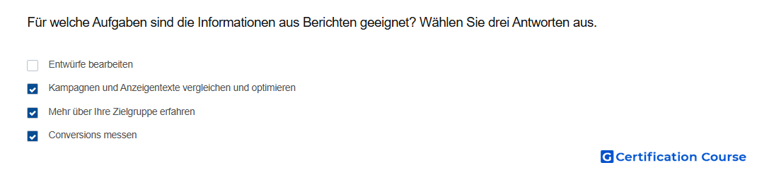 Fur welche Aufgaben sind die Informationen aus Berichten geeignet Wahlen Sie drei Antworten aus
