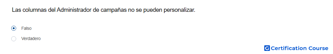 Las columnas del Administrador de campanas no se pueden personalizar