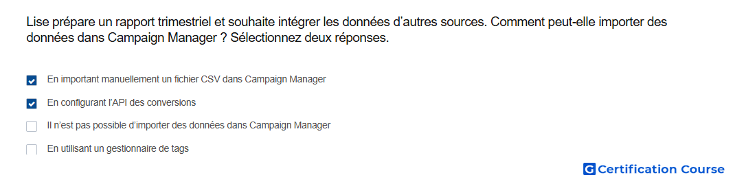 Lise prepare un rapport trimestriel et souhaite integrer les donnees d autres sources Comment peut elle importer des donnees dans
