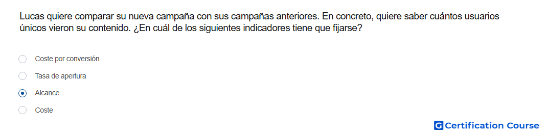 Lucas quiere comparar su nueva campana con sus campanas anteriores En concreto quiere saber cuantos usuarios unicos vieron su cont