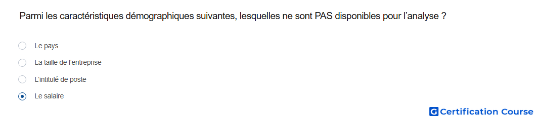 Parmi les caracteristiques demographiques suivantes lesquelles ne sont PAS disponibles pour l analyse