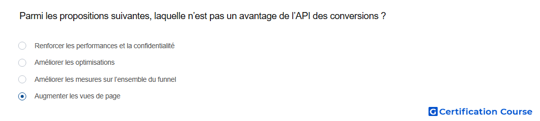 Parmi les propositions suivantes laquelle n est pas un avantage de l API des conversions