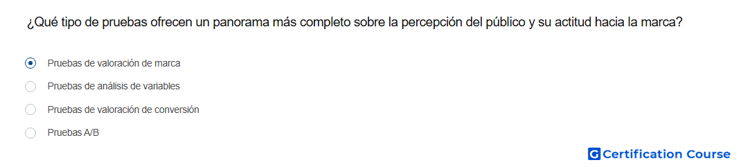 Que tipo de pruebas ofrecen un panorama mas completo sobre la percepcion del publico y su actitud hacia la marca