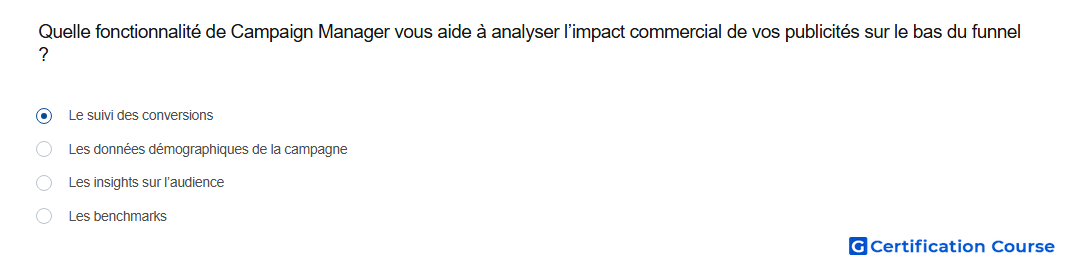 Quelle fonctionnalite de Campaign Manager vous aide a analyser l impact commercial de vos publicites sur le bas du funnel