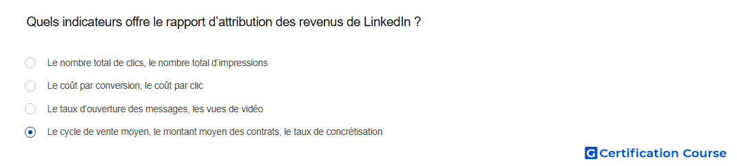 Quels indicateurs offre le rapport d attribution des revenus de LinkedIn