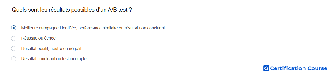 Quels sont les resultats possibles d un A B test
