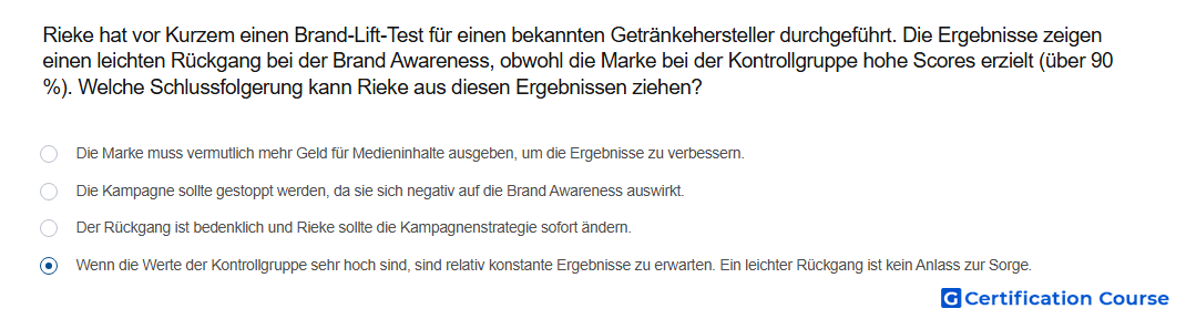 Rieke hat vor Kurzem einen Brand Lift Test fur einen bekannten Getrankehersteller durchgefuhrt Die Ergebnisse zeigen einen leichte