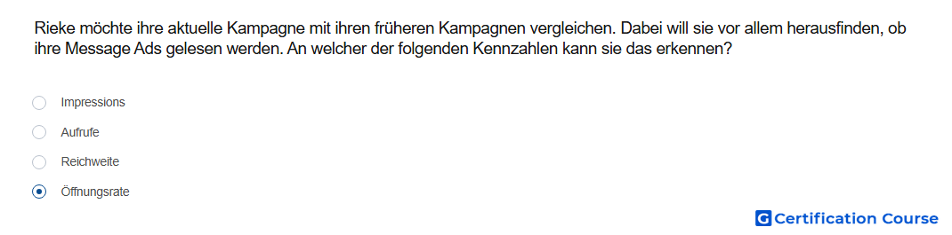 Rieke mochte ihre aktuelle Kampagne mit ihren fruheren Kampagnen vergleichen Dabei will sie vor allem herausfinden ob ihre Message