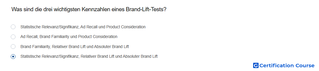Was sind die drei wichtigsten Kennzahlen eines Brand Lift Tests