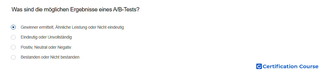 Was sind die moglichen Ergebnisse eines A B Tests