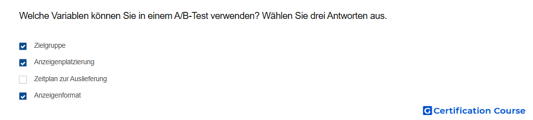 Welche Variablen konnen Sie in einem A B Test verwenden Wahlen Sie drei Antworten aus
