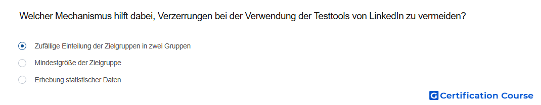 Welcher Mechanismus hilft dabei Verzerrungen bei der Verwendung der Testtools von LinkedIn zu vermeiden