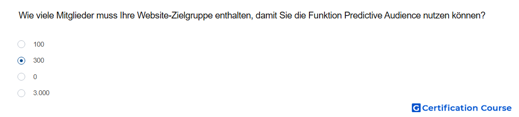 Wie viele Mitglieder muss Ihre Website Zielgruppe enthalten damit Sie die Funktion Predictive Audience nutzen konnen